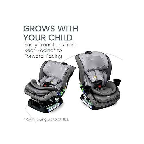  Britax Poplar Convertible Car Seat, 2-in-1 Car Seat with Slim 17-Inch Design, ClickTight Technology, Glacier Graphite