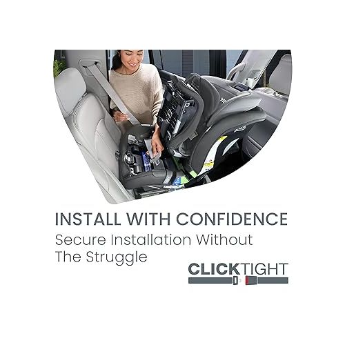  Britax Poplar Convertible Car Seat, 2-in-1 Car Seat with Slim 17-Inch Design, ClickTight Technology, Glacier Graphite