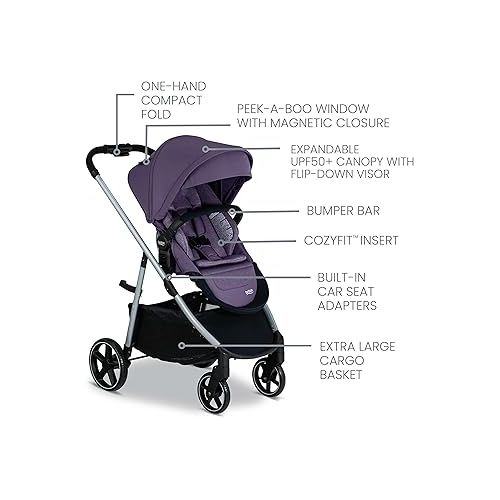  Britax Willow Grove SC Baby Travel System, Infant Car Seat and Stroller Combo with Alpine Base, ClickTight Technology, SafeWash, Pindot Iris