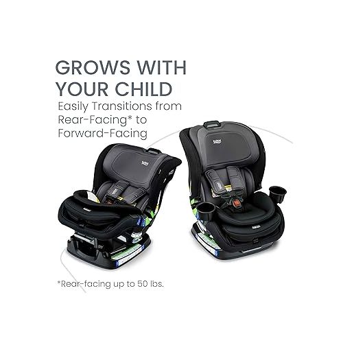  Britax Poplar Convertible Car Seat, 2-in-1 Car Seat with Slim 17-Inch Design, ClickTight Technology, Stone Onyx