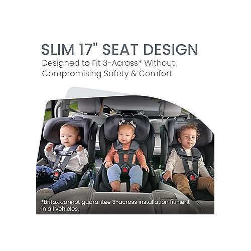  Britax Poplar Convertible Car Seat, 2-in-1 Car Seat with Slim 17-Inch Design, ClickTight Technology, Stone Onyx