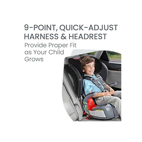  Britax Grow with You Harness-2-Booster Car Seat, 2-in-1 High Back Booster, Quick-Adjust 5-Point Harness, Mod Black