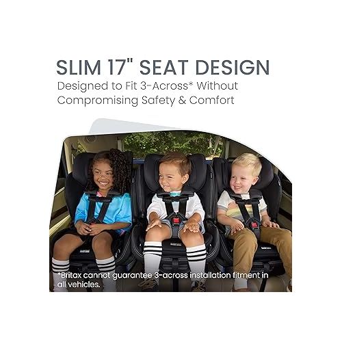  Britax Poplar S Convertible Car Seat, 2-in-1 Car Seat with Slim 17-Inch Design, ClickTight Technology, Onyx