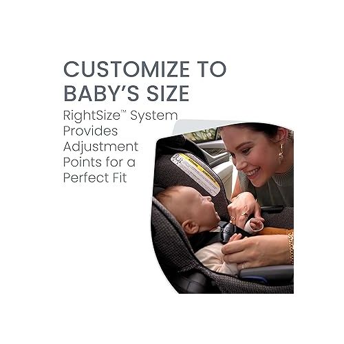  Britax Willow SC Infant Car Seat, Rear-Facing Car Seat with Alpine Base, ClickTight Technology, RightSize System, Pindot Stone