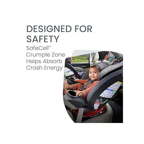  Britax One4Life Convertible Car Seat, 10 Years of Use from 5 to 120 Pounds, Converts from Rear-Facing Infant Car Seat to Forward-Facing Booster Seat, Performance Fabric, Cool N Dry Moonstone