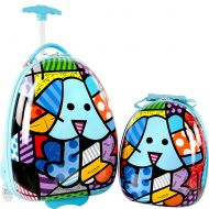 Heys America Britto Egg Shape Kids Luggage Set with Backpack (Multi-Britto Blue Dog)