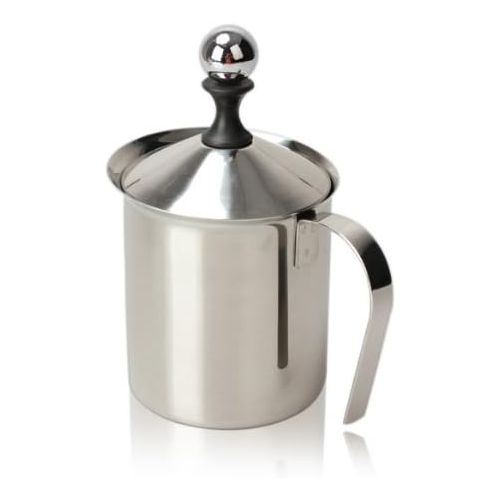  [아마존베스트]Broad Root Foam Double Mesh Milk Frother Cappuccino 800ml Stainless Steel Milk Jug