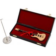 [아마존베스트]Broadway Gifts 7 in. Natural Wood Bass Electric Guitar Instrument Miniature Replica with Case