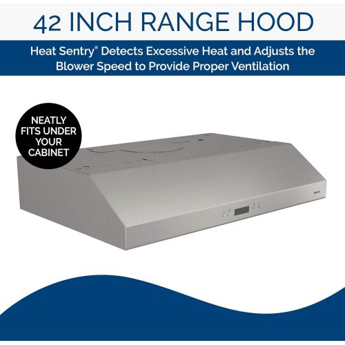  Broan BCDJ142SS Glacier Stainless Steel Range Hood, 42-Inch