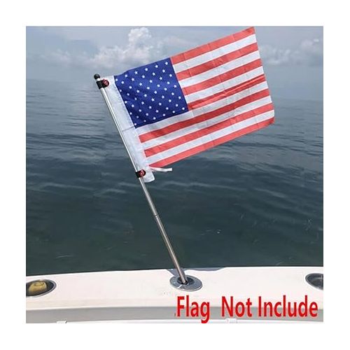  Brocraft Boat Flag Pole for Rod Holders /Boat Flag Pole for Boat T - Top/ Boat Rocket launchers Flag Pole / Rod Holder Flag Pole