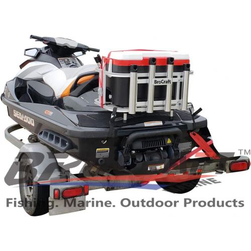  Brocraft Jet Ski Aluminum Fishing Rod Rack & Cooler Holder Combo with with Gas Plates/PWC Rod Holder/PWC Cooler Holder