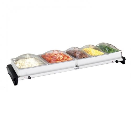  BroilKing NBS-5SP Professional Grand Buffet Server wStainless Base & Plastic Lids