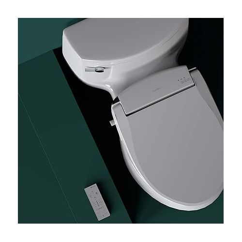  Brondell Swash SE600 Bidet Toilet Seat, Fits Elongated Toilets, White - Oscillating Stainless-Steel Nozzle, Warm Air Dryer, Ambient Nightlight