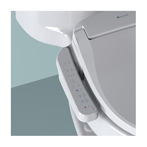  Brondell SE400-EW Swash SE400 Electric Bidet Toilet Seat With Heated Seat, Oscillating Stainless Steel Nozzle, Warm Air Dryer, Night Light, Gentle Close Lid, White Side Arm Control, Elongated