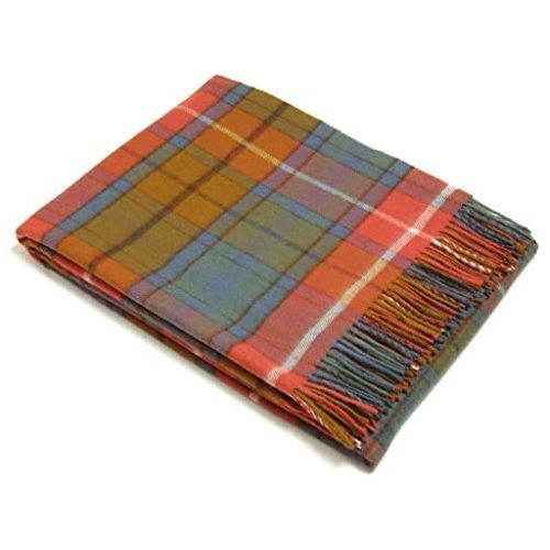  Bronte Throw Blanket - Tartan Throw - Merino Lambswool (Antique Buchanan)