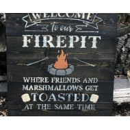 BronzeSpurBoutique Campfire Sign - Welcome to our Firepit