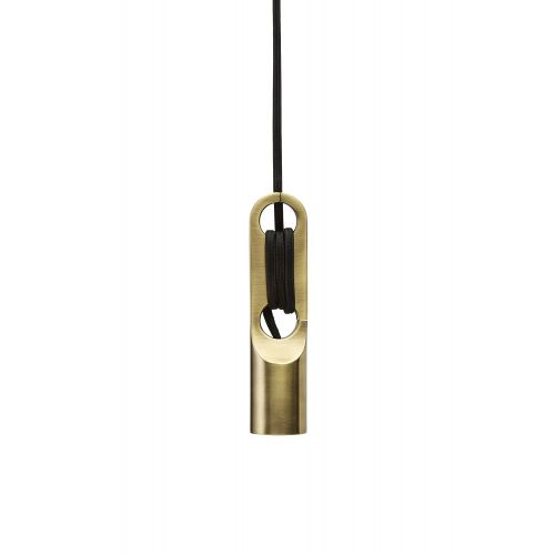  Brass Industrial Plugin Pendant Light- Adjustable Height Clasp,16.5 Ft. Black Cord, Vintage Style, Fully Dimmable, Swag Kit Included, Brooklyn Bulb Co. Astor Collection- ETL Listed