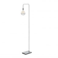 Modern Chrome Floor Lamp, Contemporary Style Reading Light, Plugin, in-line Dimmer Included, ETL Listed, Hoyt Design by Brooklyn Bulb Co.