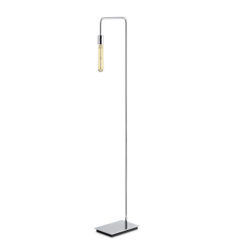  Modern Chrome Floor Lamp, Contemporary Style Reading Light, Plugin, in-line Dimmer Included, ETL Listed, Hoyt Design by Brooklyn Bulb Co.