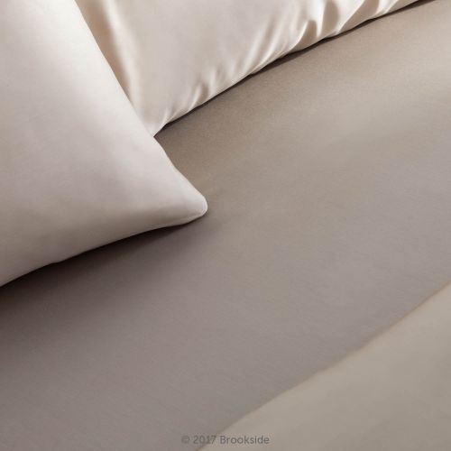  Brookside Tencel Sheet Set -Luxurious Feel - for Sensitive Skin Sateen Weave -Eco Friendly, Split California King, Sandstone