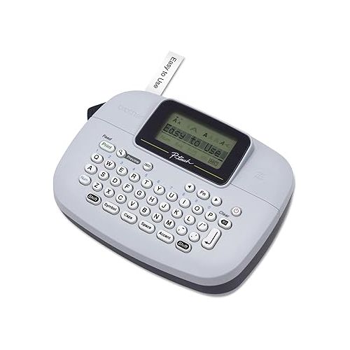 브라더 Brother P-Touch, PTM95, Handy Label Maker, 9 Type Styles, 8 Deco Mode Patterns, Navy Blue, Blue Gray