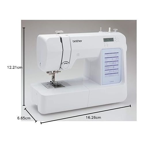 브라더 Brother CS5055 Computerized Sewing Machine, 60 Built-in Stitches, LCD Display, 7 Included Feet, White