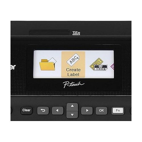 브라더 Brother P-Touch Label Maker, PC-Connectable Labeler, PTD600, Color Display, High-Resolution PC Printing, Black, Black/Gray