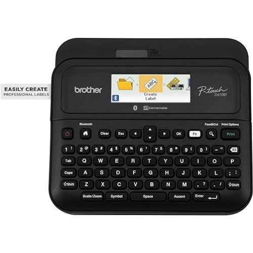 브라더 Brother P-touch PT- D610BT Business Professional Connected Label Maker | Connect and Create via Bluetooth® on TZe Label Tapes up to ~1 inch