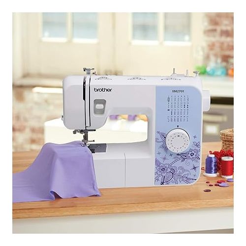 브라더 Brother Sewing Machine, XM2701, Lightweight Machine with 27 Stitches, 6 Included Sewing Feet