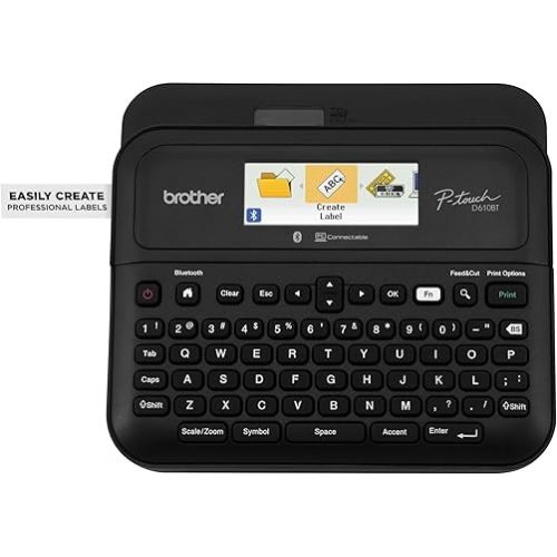 브라더 Brother P-Touch PT- D610BTVP Business Professional Connected Label Maker | Connect and Create via Bluetooth® on TZe Label Tapes up to ~1 inch