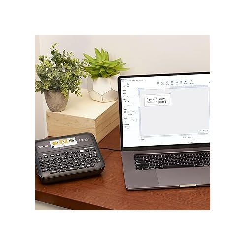 브라더 Brother P-Touch PT- D610BTVP Business Professional Connected Label Maker | Connect and Create via Bluetooth® on TZe Label Tapes up to ~1 inch