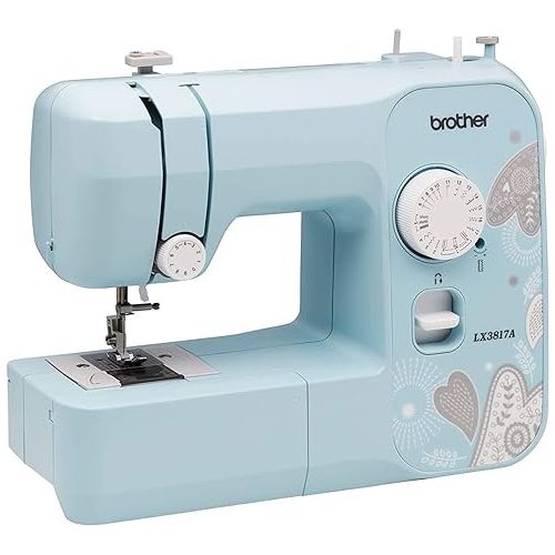 브라더 Brother RLX3817A 17-Stitch Sewing Machine (Blue) with 36-Piece Bobbins and Sewing Threads Set (Renewed) (2 Items)