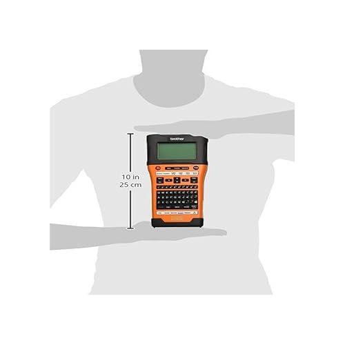 브라더 Brother PTE550W Handheld Industrial Label Printer with Wi-Fi and Auto-Cutter - Carry Case - 24mm Labels, Orange