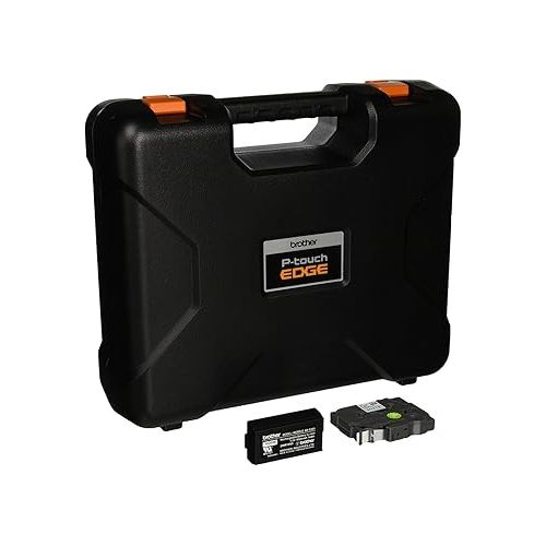 브라더 Brother PTE550W Handheld Industrial Label Printer with Wi-Fi and Auto-Cutter - Carry Case - 24mm Labels, Orange