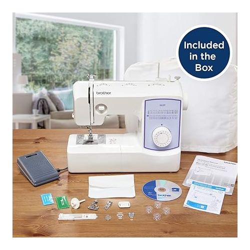 브라더 Brother Sewing Machine, GX37, 37 Built-in Stitches, 6 Included Sewing Feet