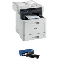 Brother MFC-L8900CDW All-in-One Color Laser Printer with Spare High-Yield Black Toner Cartridge Kit