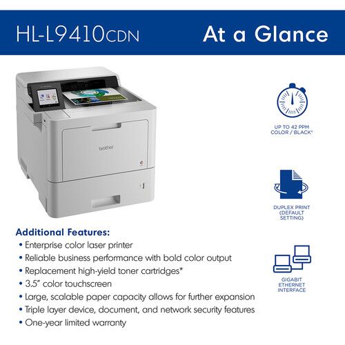 브라더 Brother HLL9410CDN Enterprise Color Laser Printer