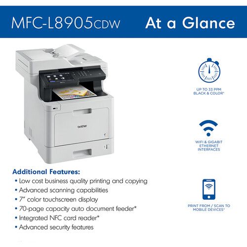 브라더 Brother MFC-L8905CDW Business Color Laser All-in-One Wireless Printer