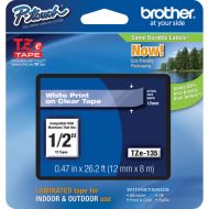 Brother TZe135 Laminated Tape for P-Touch Labelers (White on Clear, 0.5