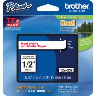 Brother TZe232 Laminated Tape for P-Touch Labelers (Red on White, 0.47