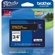 Brother TZe344 Laminated Tape for P-Touch Labelers (Gold on Black, 0.75