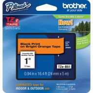 Brother TZeB51 Laminated Tape for P-Touch Labelers (Black on Fluorescent Orange, 1
