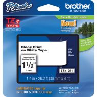 Brother TZe261 Laminated Tape for P-Touch Labelers (Black on White, 1.5