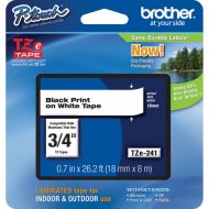 Brother TZe241 Laminated Tape for P-Touch Labelers (Black on White, 0.75
