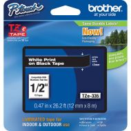Brother TZe335 Laminated Tape for P-Touch Labelers (White on Black, 0.5