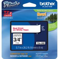 Brother TZe242 Laminated Tape for P-Touch Labelers (Red on White, 0.75