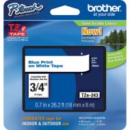 Brother TZe243 Laminated Tape for P-Touch Labelers (Blue on White, 0.75