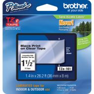 Brother TZe161 Laminated Tape for P-Touch Labelers (Black on Clear, 1.5