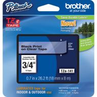 Brother TZe141 Laminated Tape for P-Touch Labelers (Black on Clear, 0.75
