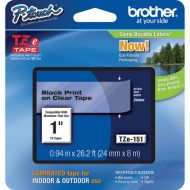 Brother TZe151 Laminated Tape for P-Touch Labelers (Black on Clear, 1